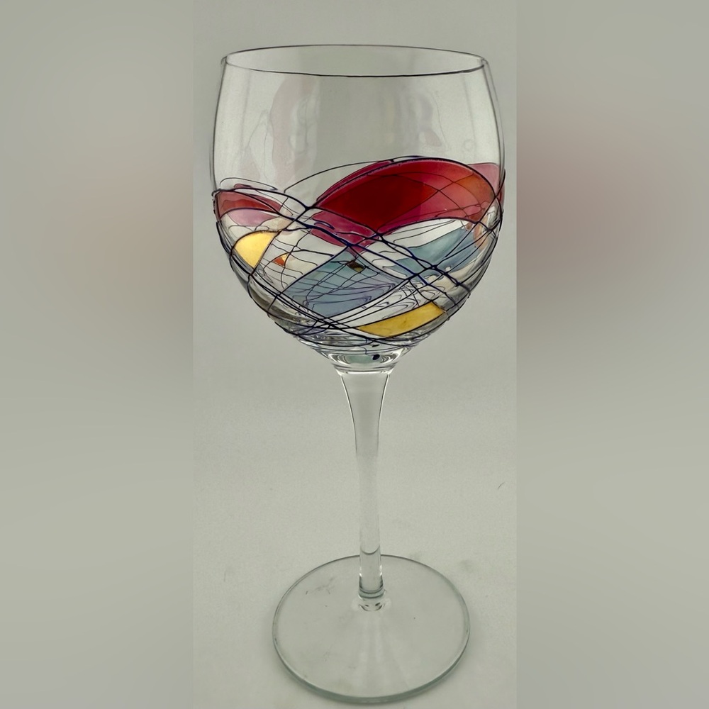 Helios by Artland wine glass. Stain glass style. 12oz
